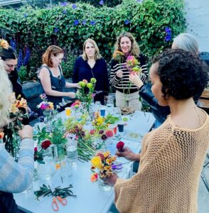 Participants of A Sky Full of Flowers, a custom birthday experience.